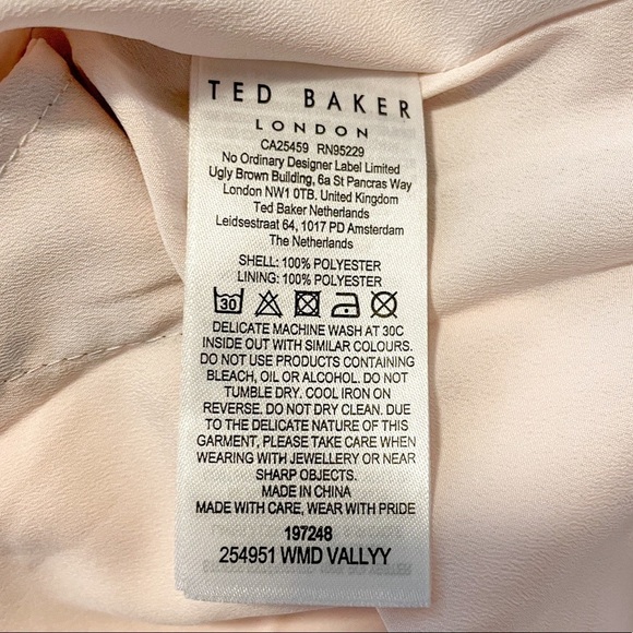 NWT Ted Baker Vallyy Boho Dress Draped Surplice V-Neck Long Sleeve Floral - Picture 16 of 16